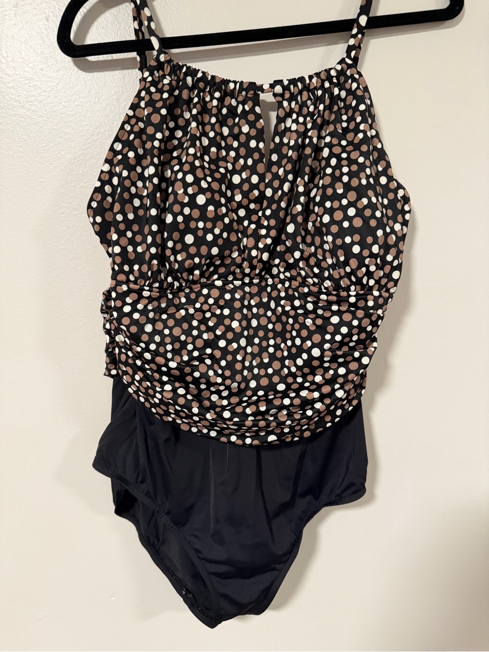 Catalina Black, White & Cream Polka Dot One-Piece Swimsuit